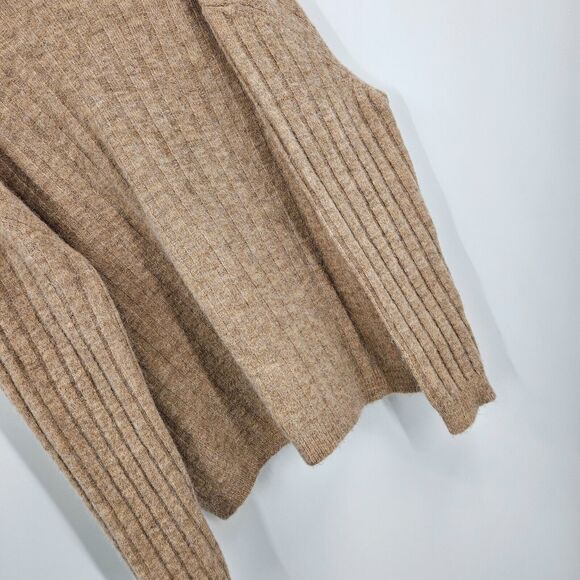 Tach Clothing Cardigan Tan Amira Alpaca Wool Fuzzy Knit Button Pockets Size S - Picture 6 of 6